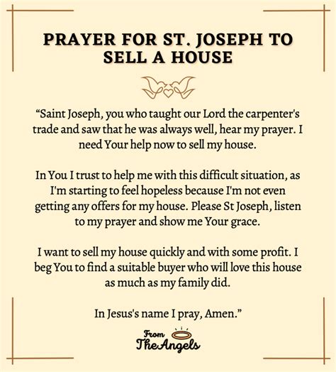 prayer to st joseph to sell house